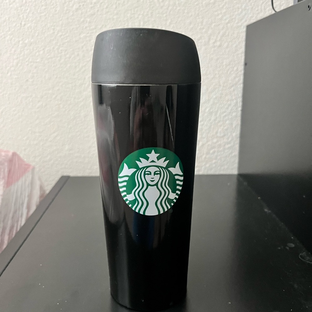 Starbucks Black Travel Mug with Green Logo 12oz